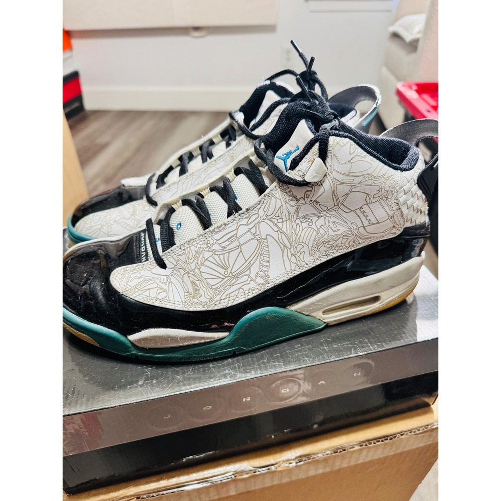 Jordan Dub Zero Laser White Teal Black 311046-102 Mens 10.5 Basketball Shoes